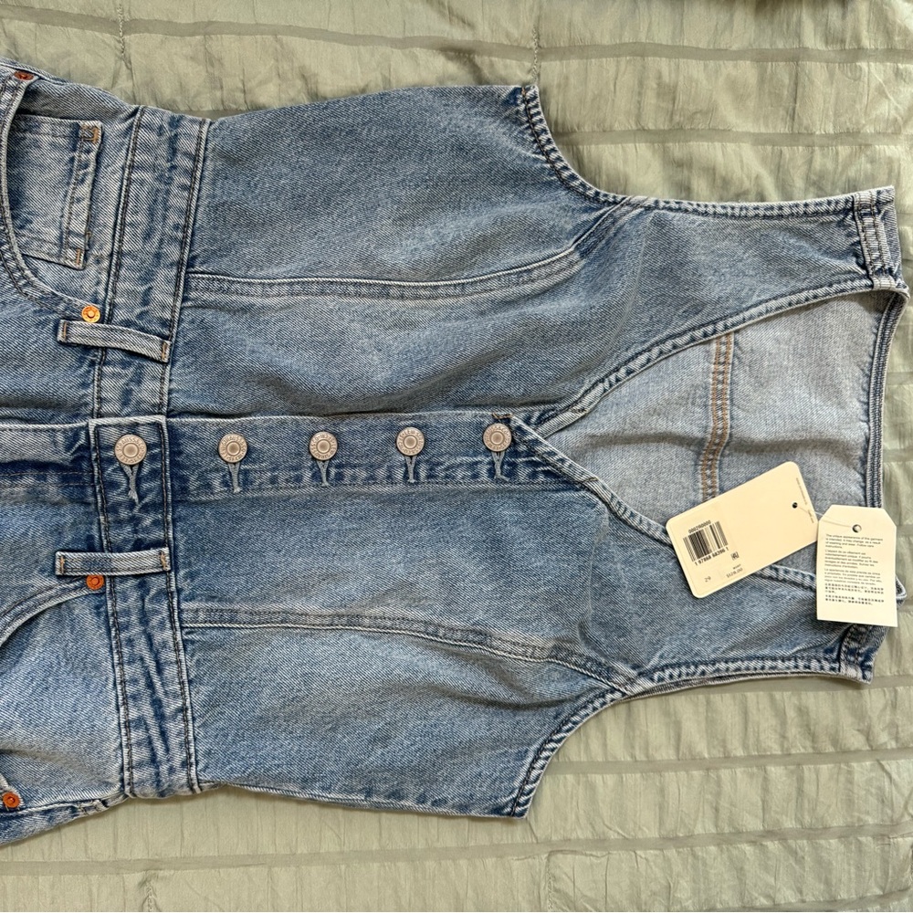 NWT Levi’s DENIM VEST WIDE LEG JUMPSUIT